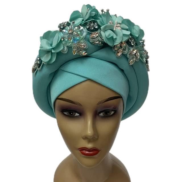 african head wraps for women turban femme nigerian african headtie autogele women head wrap sewing fabric 1set by MSB fabric color 179