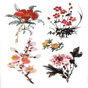 Temporary Tattoos Large Arm Body Waterproof Sticker Removable Flowers (Set of 2) (Variety Exquisite Temporary Tattoo Stickers)
