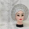 Head wrap African headtie Nigerian gele headties with Stones +Shawl Women Scarf Beaded lace Sewing Fabric for Party by MSB Fabric Color 825 view 1