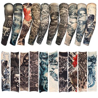10-Pack Temporary Tattoo Sleeves Body Art Cooling Fake Slip On Arm Sun Protector (Variety Exquisite Temporary Tattoo Stickers)