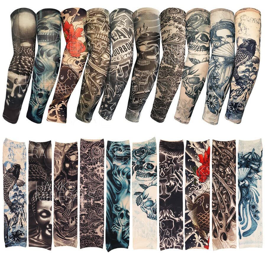 10-Pack Temporary Tattoo Sleeves Body Art Cooling Fake Slip On Arm Sun Protector (Variety Exquisite Temporary Tattoo Stickers)