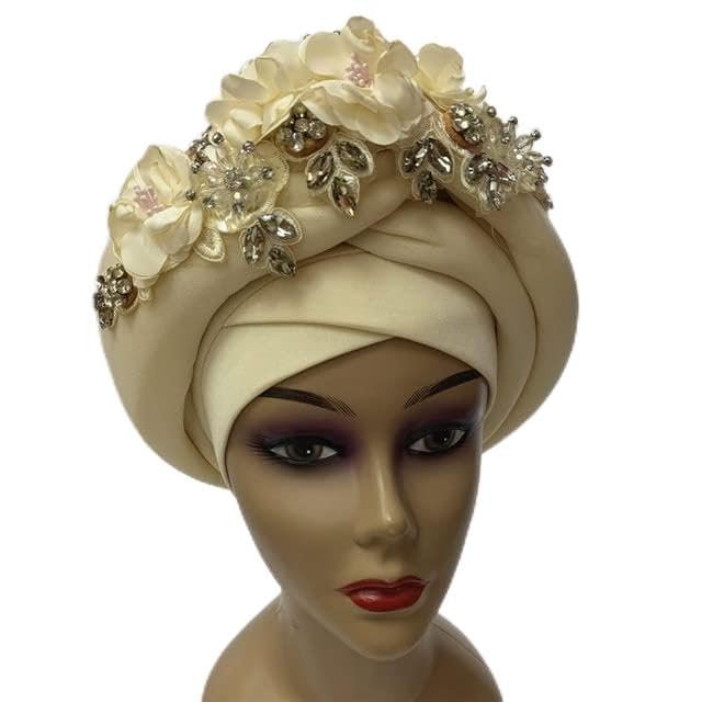 african head wraps for women turban femme nigerian african headtie autogele women head wrap sewing fabric 1set by MSB fabric color 182