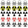 25 Tattoos: Warning Symbol, Biohazard, Skull , Crossbones, Radiation, Poison (Variety Exquisite Temporary Tattoo Stickers) view 1