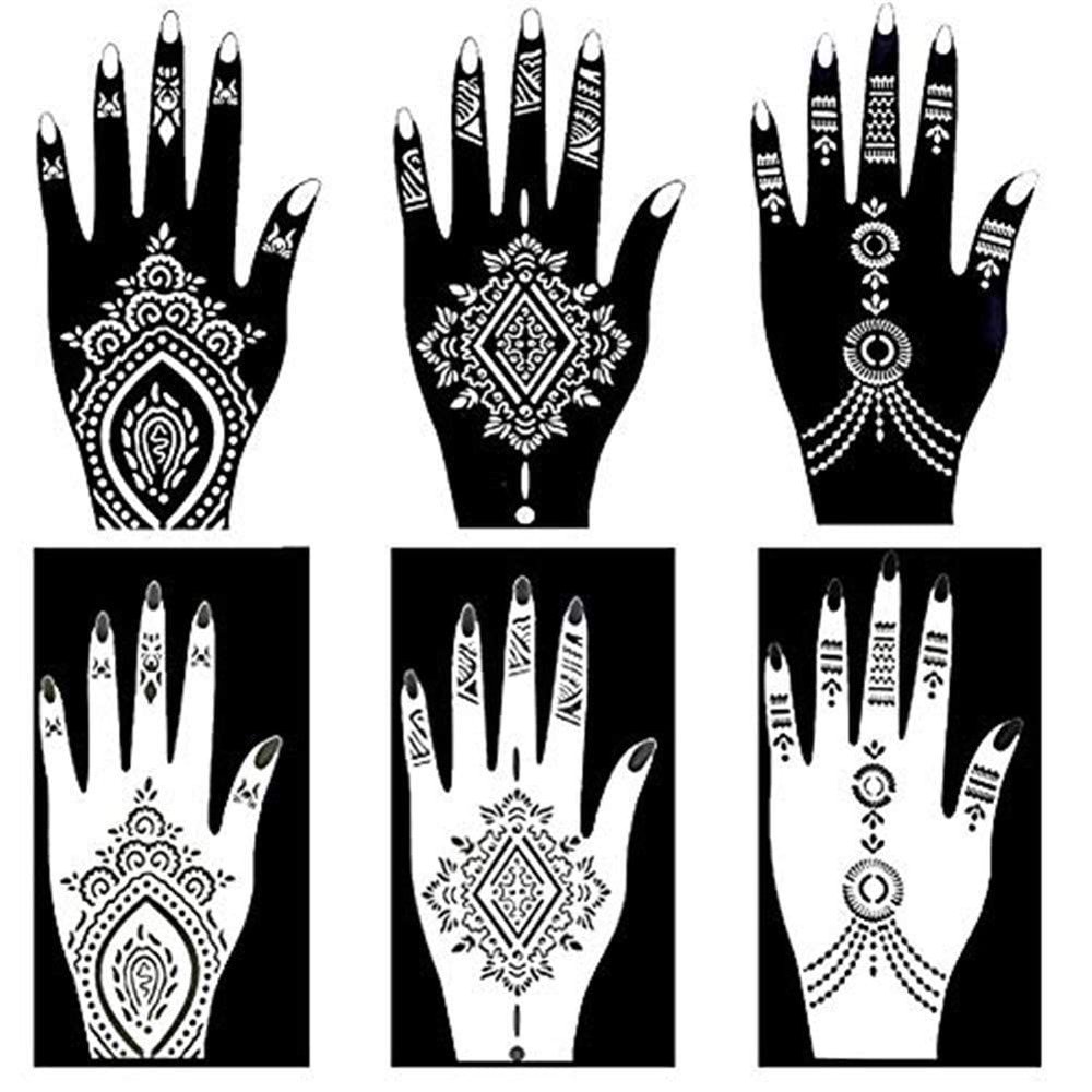 20 Reusable Temporary Tools India Henna Template Hand Body Art Tattoo Stencils (Variety Exquisite Temporary Tattoo Stickers)