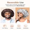 mikimini Satin Bonnet Pack of 2 for Men and Women, Reversible Double Layer Sleeping Silk Bonnet for Curly Hair Braids with Adjustable Widened Elastic Band Super Large Soft(XL, Chocolate/Silver) view 3