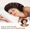 mikimini Satin Bonnet Pack of 2 for Men and Women, Reversible Double Layer Sleeping Silk Bonnet for Curly Hair Braids with Adjustable Widened Elastic Band Super Large Soft(XL, Chocolate/Silver) view 4