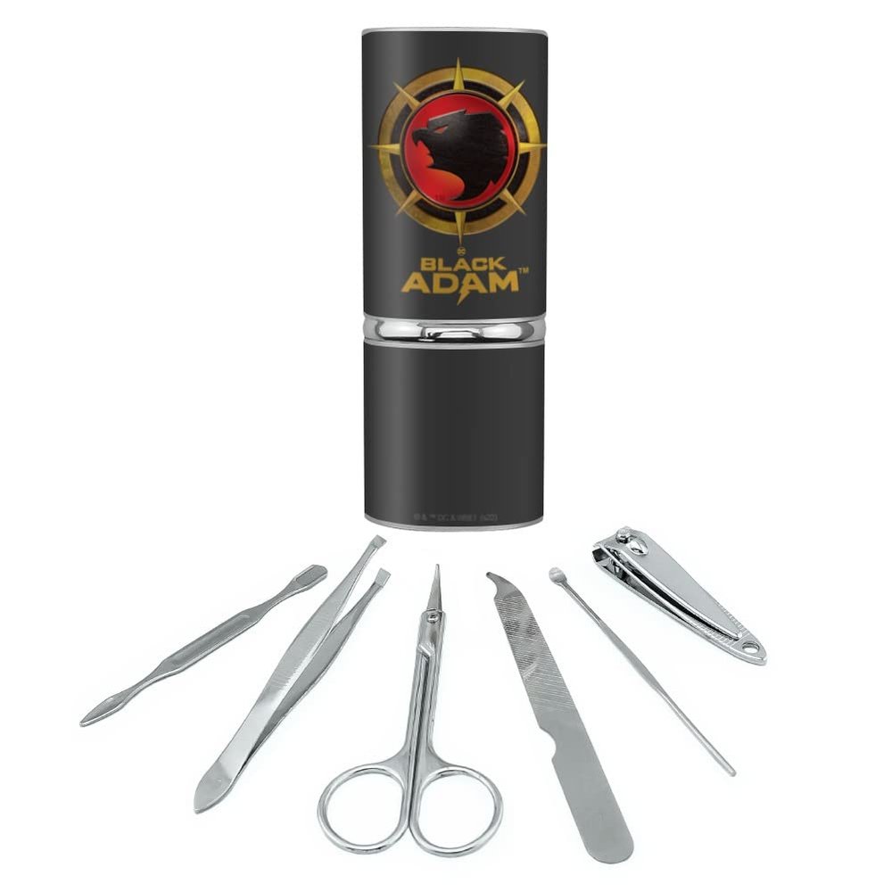 Black Adam Hawkman Icon Stainless Steel Manicure Pedicure Grooming Beauty Care Travel Kit