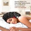 mikimini Satin Bonnet for Men and Women, Reversible Double Layer Sleeping Bonnet for Hair Braids with Anti-slip Adjustable Elastic Band Super Soft (XL, Black/Red) view 3