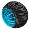 mikimini Satin Bonnet for Men and Women, Reversible Double Layer Sleeping Bonnet for Hair Braids with Anti-slip Adjustable Elastic Band Super Soft (XL, Black/Blue) view 1