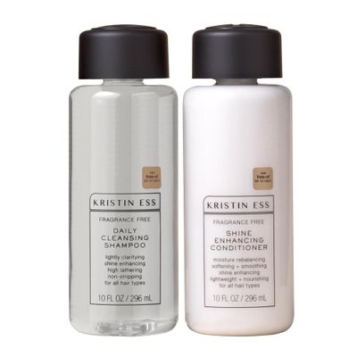 Kristin Ess Hair Fragrance Free Shampoo and Conditioner Set | Sulfate Free and Color Safe Shampoo and Conditioner | Hydrating + Moisturizing | Vegan | Cruelty Free - 10 oz