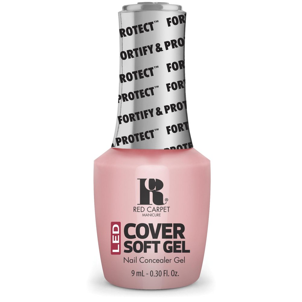 RC Red Carpet Manicure LED Cover Gel, Nail Concealer, DIY Nail Extension System, Long-Lasting, Professional, Nail Care, Strong, Chip-Resistant (Soft Nude)