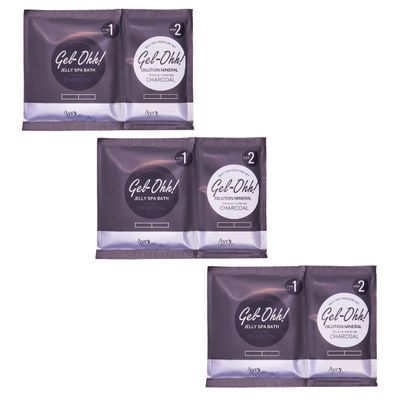 AvryBeauty Gel-Ohh Jelly Spa Bath 3 Pack, Charcoal Infused, Ginger and Lemongrass Scented, Pedicure, Salon Services, Jelly Pedicure, Pedi, Heat & Aroma Therapy