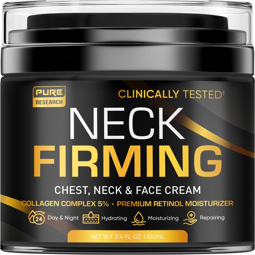 Neck Firming Cream - Anti Wrinkle Cream - Saggy Neck Tightener & Double Chin Reducer Cream - Collagen & Retinol Skin Tightening Cream - Anti Aging Moisturizer for Neck & Dcollet 3.4oz