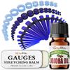 BodyJ4You 55PC Ear Stretching Kit 14G-12mm - Aftercare Jojoba Oil Ear Stretching Balm - Blue Acrylic Plugs Gauge Tapers Silicone Tunnels - Lightweight Expanders Men Women view 1