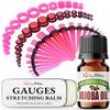 BodyJ4You 55PC Ear Stretching Kit 14G-12mm - Aftercare Jojoba Oil Ear Stretching Balm - Neon Pink Acrylic Plugs Gauge Tapers Silicone Tunnels - Lightweight Expanders Men Women view 1