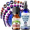 BodyJ4You 55PC Gauges Kit Ear Stretch Aftercare Jojoba Oil Piercing Aftercare Saline Cleanser Spray Wax 14G-12MM Purple Blue Multicolor Tunnel Plug Taper view 1