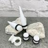 BodyJ4You 55PC Gauges Kit Ear Stretch Aftercare Jojoba Oil Piercing Aftercare Saline Cleanser Spray Wax 14G-12MM White Tunnel Plug Taper Set view 2