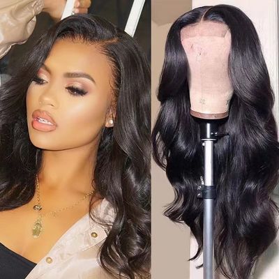 16 Inch Body Wave Lace Front Wigs Human Hair HD Transparent 4x4 Lace Closure Wig Human Hair Wigs for Black Women Cheap Unprocessed Brazilian Virgin Lace Frontal Body Wave Human Hair Wig