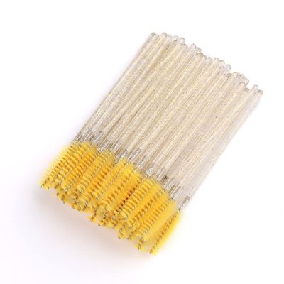 2022 Disposable crystal thousand change color eyebrow brush grafting eyelash brush (yellow)