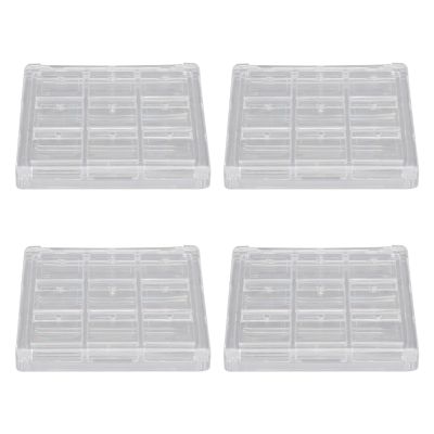 FRCOLOR 8pcs Transparent Multi Eyeshadow Organizer Box Empty Blusher and Cosmetics Storage Container for Makeup Artists Travel and Everyday Use