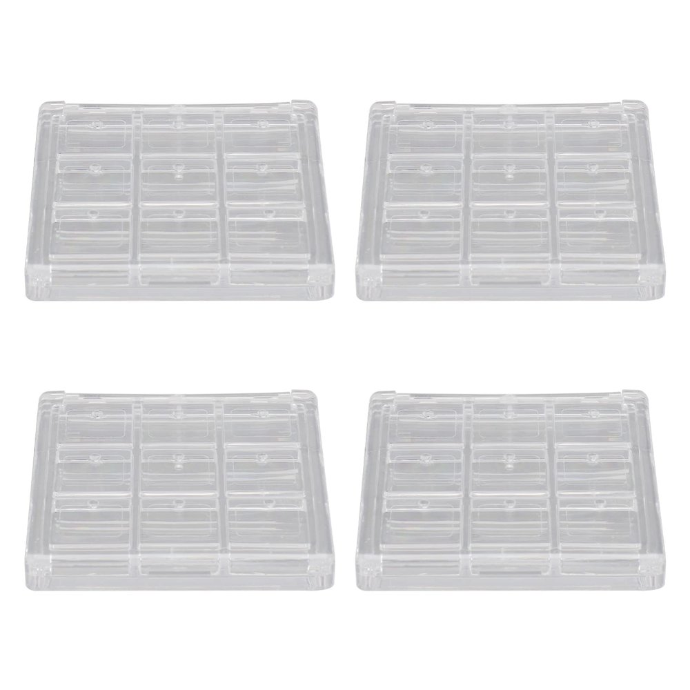 FRCOLOR 8pcs Transparent Multi Eyeshadow Organizer Box Empty Blusher and Cosmetics Storage Container for Makeup Artists Travel and Everyday Use