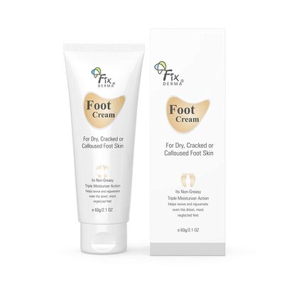 Grah Fixderma Foot Cream, Cream for Dry & Cracked Feet, Moisturizes and Soothes Feet, Heel Repair, For Cracked, Calloused, or Chapped Skin, Paraben & Sulphate Free, All Skin Types - 60g