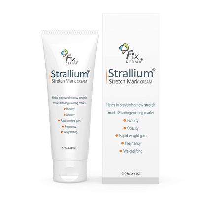 Grah Fixderma Strallium Stretch Mark Cream, Removes Pregnancy stretch marks, Scar removal and Moisturizing Cream, Stretch mark remover for Stomach, thighs & all body parts- 75g