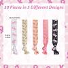 CRAFFANCY 30 Pcs Pink Ribbon Hair Ties, Breast Cancer Awareness Hair Bands Pink Ribbon Elastic Ponytail Holders Hair Accessories for Women Girl view 2