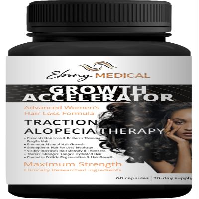 Ebony Medical Hair Regrowth Supplement for Women  Traction Alopecia & Thinning Hair Support  Follicle Repair, Stronger Hair Growth & Density  Keratin Boost, Natural Hair Vitamins  30-Day Supply