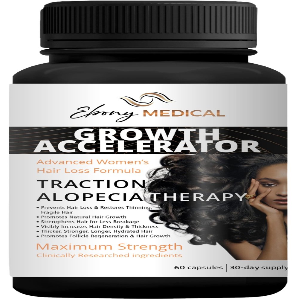 Ebony Medical Hair Regrowth Supplement for Women  Traction Alopecia & Thinning Hair Support  Follicle Repair, Stronger Hair Growth & Density  Keratin Boost, Natural Hair Vitamins  30-Day Supply