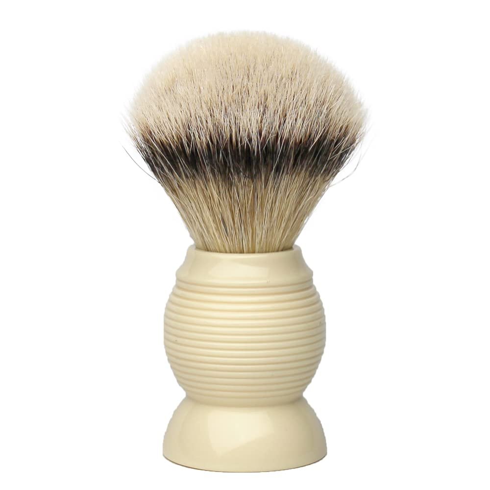 G.B.S Ivory Silvertip Shaving Brush Beehive for Men - Soft Barber Shaver - Travel Shave Brushes - Wet Shave Products for Men 26mm Knot