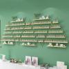 Fadiadem Metal Nail Polish Rack Display Organizer Stand, Professional Wall Mounted Triangle Rack Floating Shelves, Essential Oils/Makeup Cosmetics Storage Box Shelf, for Home Spas Busines Salons view 1