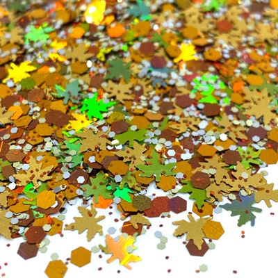 Fall Color Mix Glitter for tumblers Polyester Nail Art Confetti Thanksgiving (2 oz)