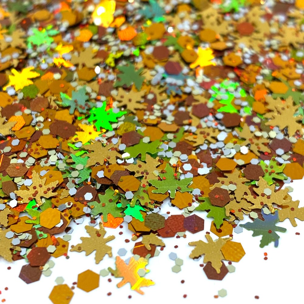 Fall Color Mix Glitter for tumblers Polyester Nail Art Confetti Thanksgiving (2 oz)