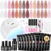 JEWHITENY Poly Extension Gel Kit With 48W LED Nail Lamp 14 Colors Builder Extension Gel All-in-One French Kit Nail Art Design Beginner Kit view 1