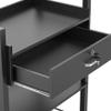 Paddie Salon Trolley Cart, Salon Tray Wooden Mobile Utility Cabinet with 1 Drawer 2 Trays, Rolling Storage Station Medical Esthetic Supply Holder for Beauty Spa (1 Drawer, Black) view 4
