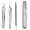 WSYUB Blackhead Tweezers, Milia Remover, Pimple Popper Tool,Ingrown Hair Tweezers, Blackhead Extractor view 1