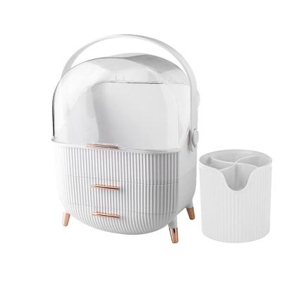 NICHANGHUA Makeup Storage Box Desktop Acrylic Jewelry Cosmetic Organizer Drawer (Color : White)