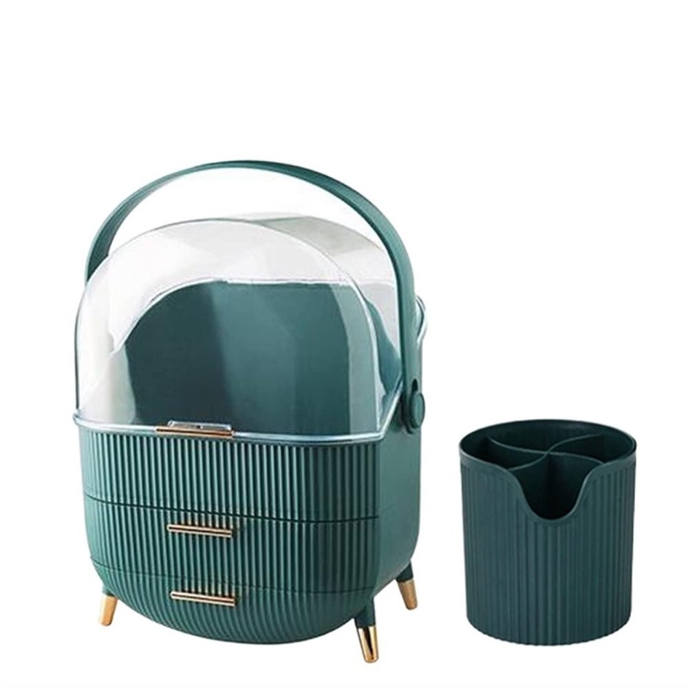 NICHANGHUA Makeup Storage Box Desktop Acrylic Jewelry Cosmetic Organizer Drawer (Color : Green)