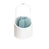 NICHANGHUA Multifunction 360 Rotating Pen Holder Pencil Makeup Brush Bucket Dust-Proof Cosmetic Storage Box Compartment Desktop Organizer (Color : Blue with lid) view 1