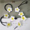 Plumeria Hair Ties Frangipani Flower Hair Clips Pin Plumeria Hair Ring Rope Tie BWF01 (6 PCs-Set A) view 2