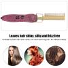 Kadimendium Hair Straightener Brush, Ceramic Material, Fast Heating Rhinestones, Hair Straightening Comb for Home Use view 4