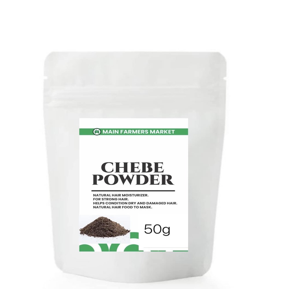 Main Natural Cosmetics Chebe Powder for Long, Strong Hair - Organic African Ingredients from Chad for Hair Growth, Free of Dyes for Men & Women (50g)