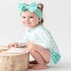 RuffleButts Swim Bow Headband - Vintage Aqua - One Size view 2