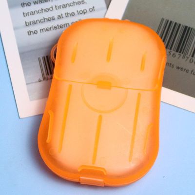 10 Box (200 Sheets) Soap Sheets Portable Disposable Travel Scented Soap Sheets, Foaming Paper, Soap Confetti, Mini Soap Sheets for Indoor, Outdoor, Camping Hiking. Orange