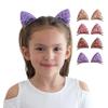 Summer Crystal 4 Pairs Sequins Cat Ears Kitty Ears Hair Clips - For Girls and Women - Stylish Hair Accessory for Birthdays, Costumes, Halloween, Holidays, and Parties (4 Pairs CFHL) view 1