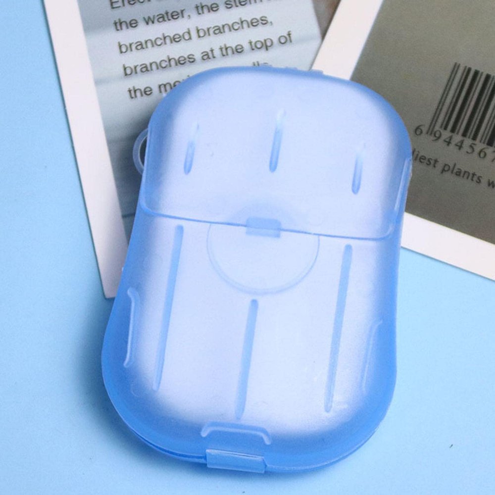 10 Box (200 Sheets) Soap Sheets Portable Disposable Travel Scented Soap Sheets, Foaming Paper, Soap Confetti, Mini Soap Sheets for Indoor, Outdoor, Camping Hiking. Blue