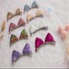 Summer Crystal 4 Pairs Sequins Cat Ears Kitty Ears Hair Clips - For Girls and Women - Stylish Hair Accessory for Birthdays, Costumes, Halloween, Holidays, and Parties (4 Pairs LMRW) view 3
