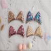 Summer Crystal 4 Pairs Sequins Cat Ears Kitty Ears Hair Clips - For Girls and Women - Stylish Hair Accessory for Birthdays, Costumes, Halloween, Holidays, and Parties (4 Pairs LMRW) view 4