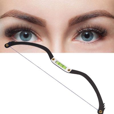 Line Marker Ruler Eyebrow Line Brow Make Up Kit Eyebrow Makeup Eye Thread Sponge Sucker[Black]